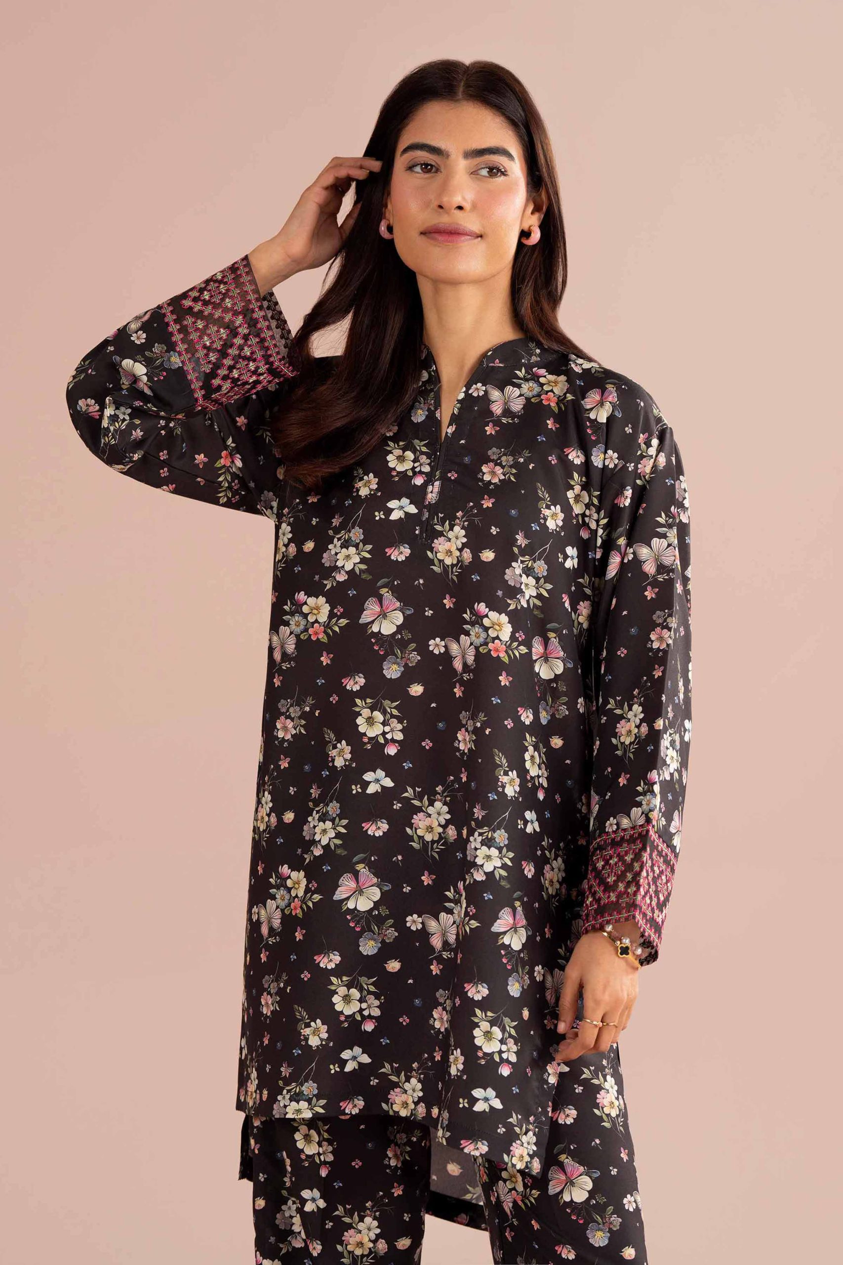 2 Piece - Printed Embroidered Suit - PE26-414 - Image 2