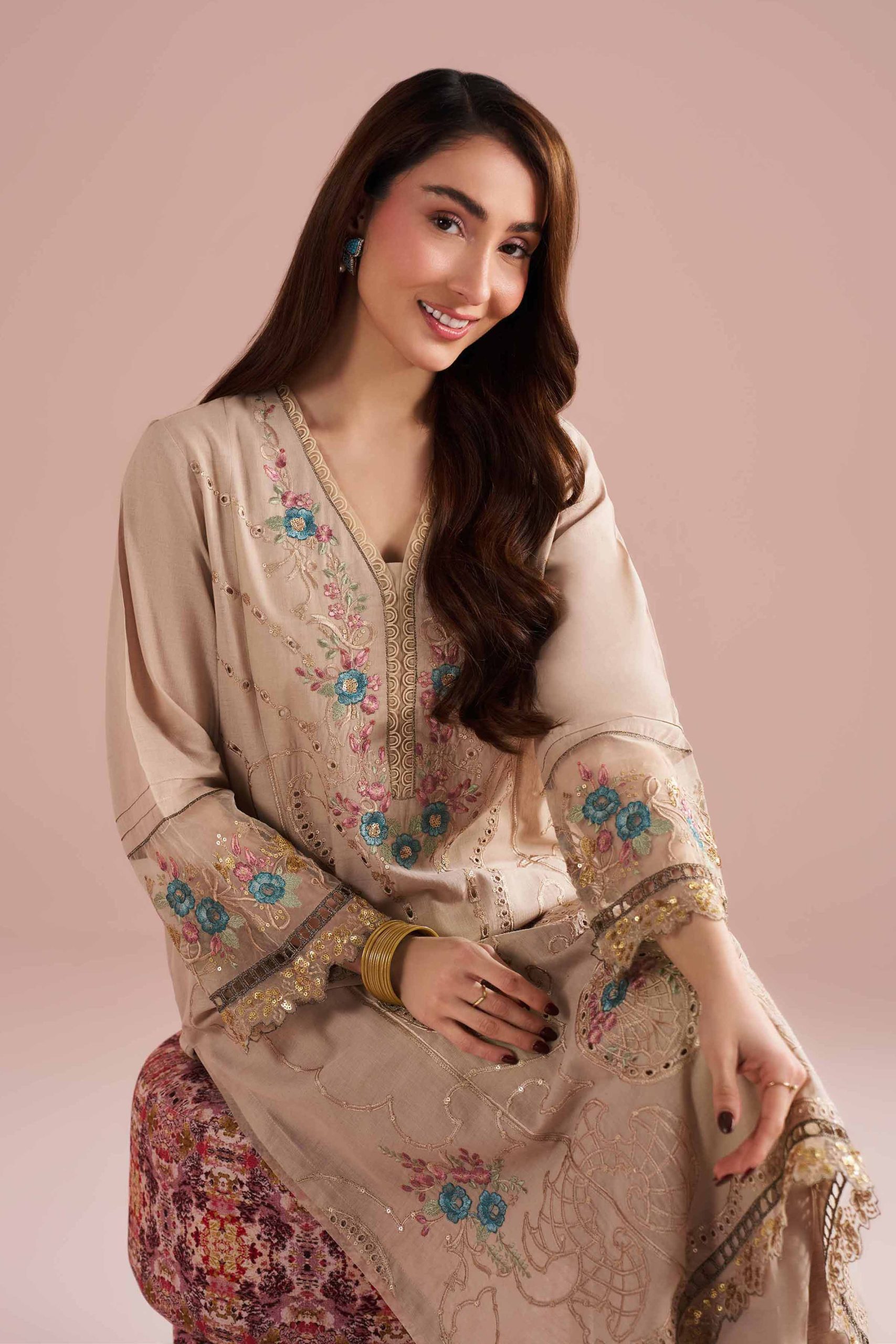 2 Piece - Embroidered Suit - PE26-55 - Image 2