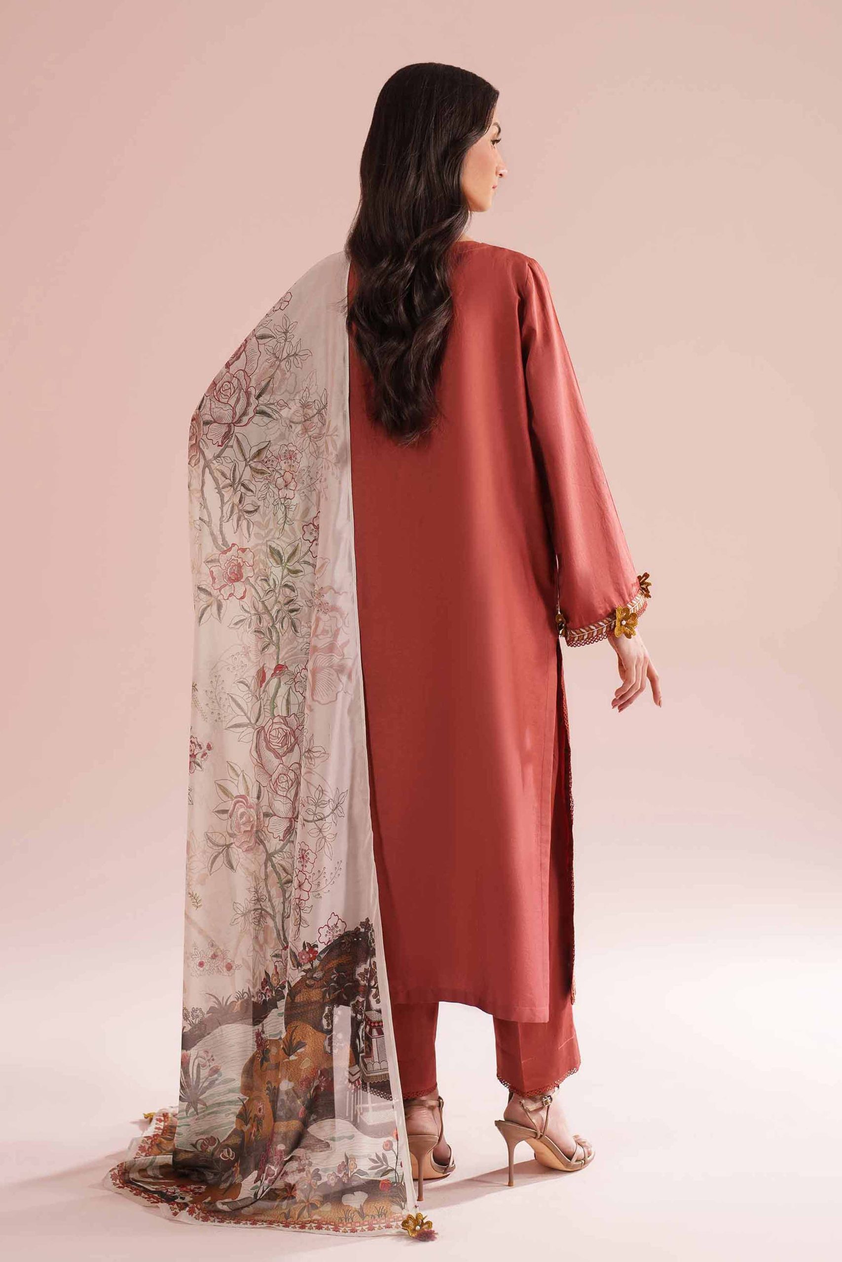3 Piece - Embroidered Suit - PE26-63 - Image 5