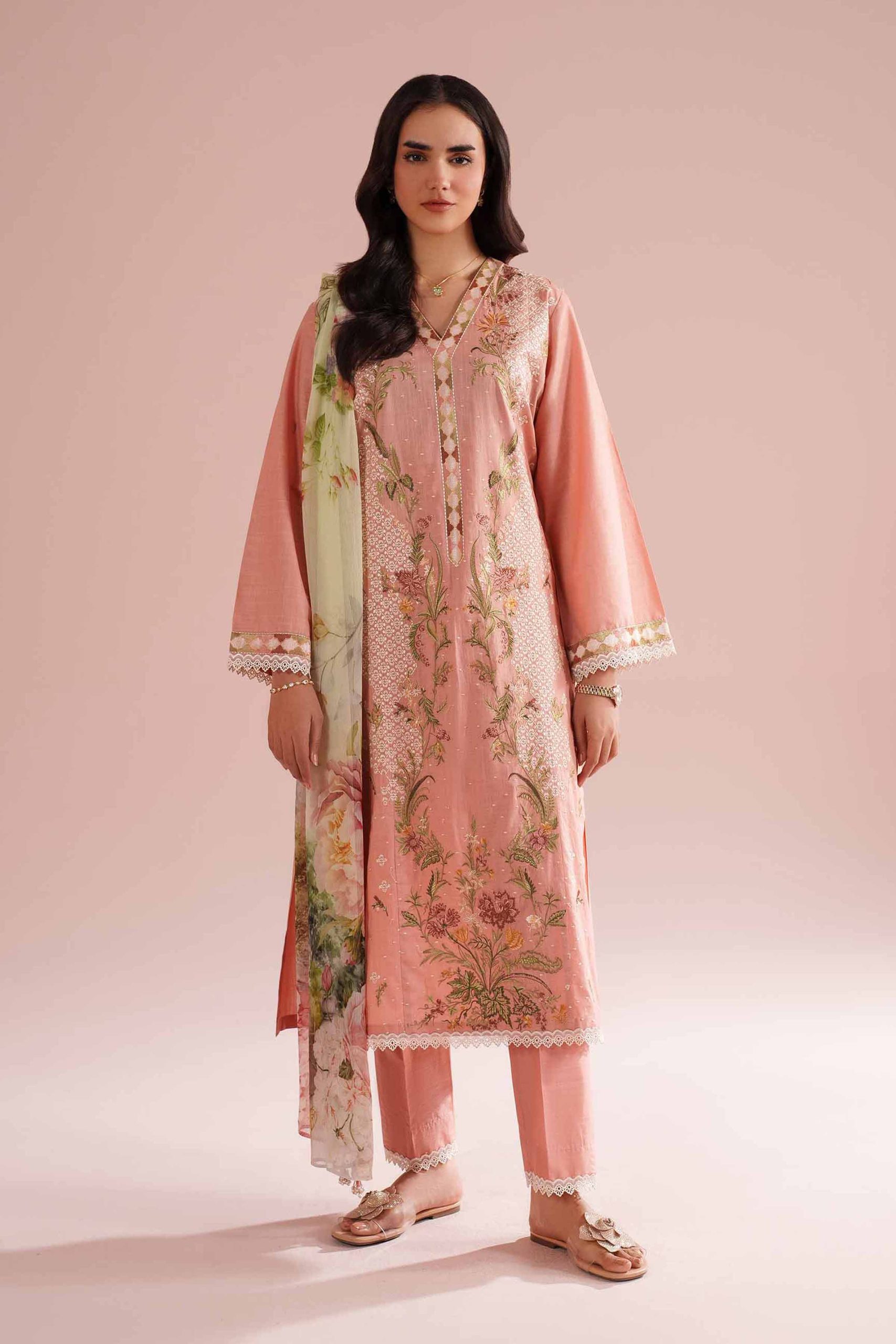 3 Piece - Embroidered Suit - PE26-68 - Image 4