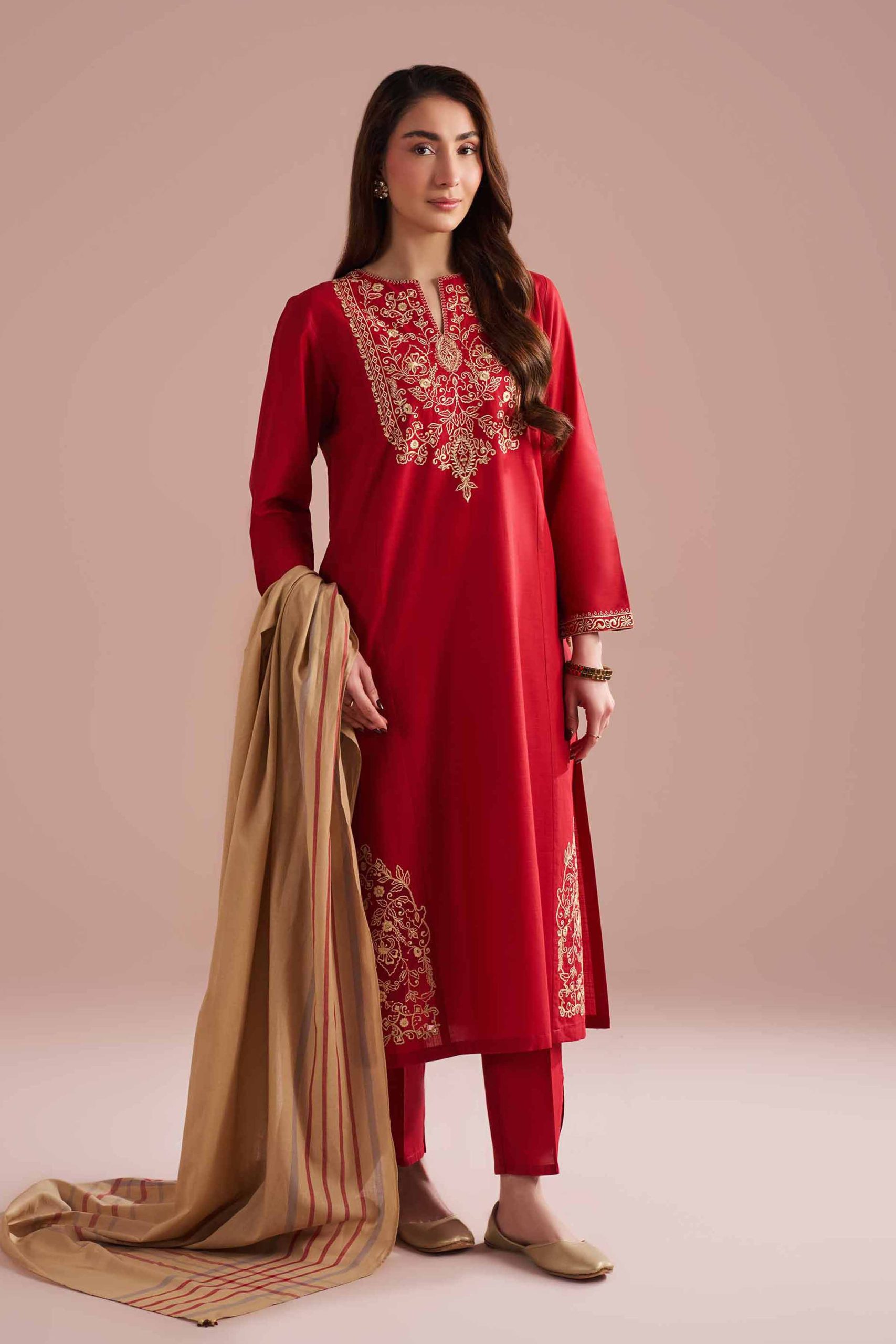 3 Piece - Embroidered Suit - PE26-80 - Image 5