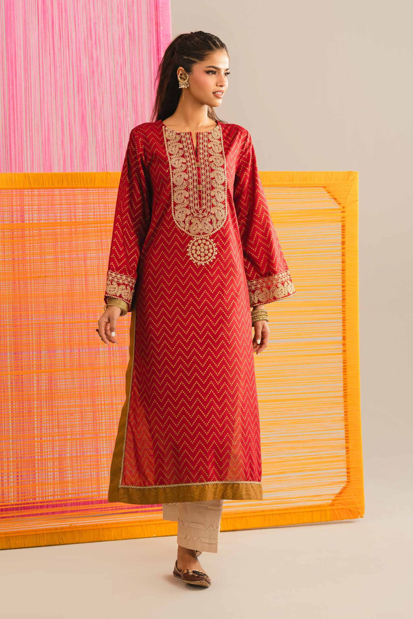 Printed Embroidered Shirt - PE26-90
